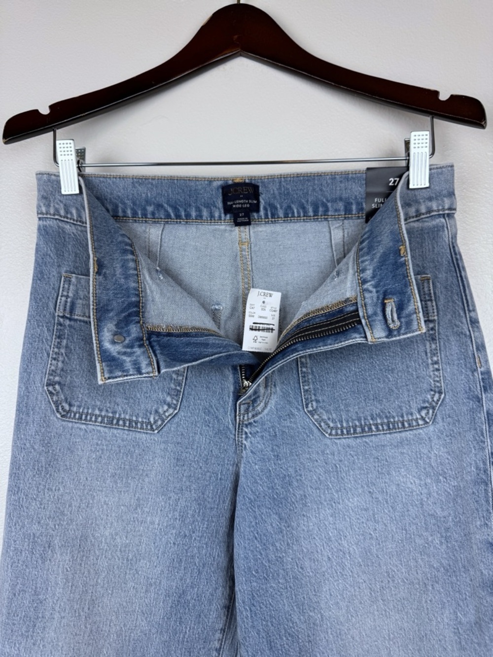 J. Crew Slim Wide Leg Sailor Jeans All Day Stretch Size 27 NWT - Picture 7 of 9